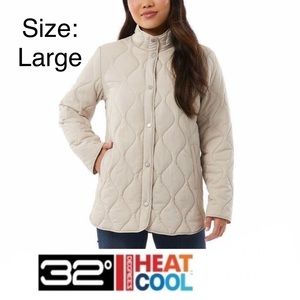 NWT 32 Degrees Ladies' Quilted Jacket Tan Beige Size Large